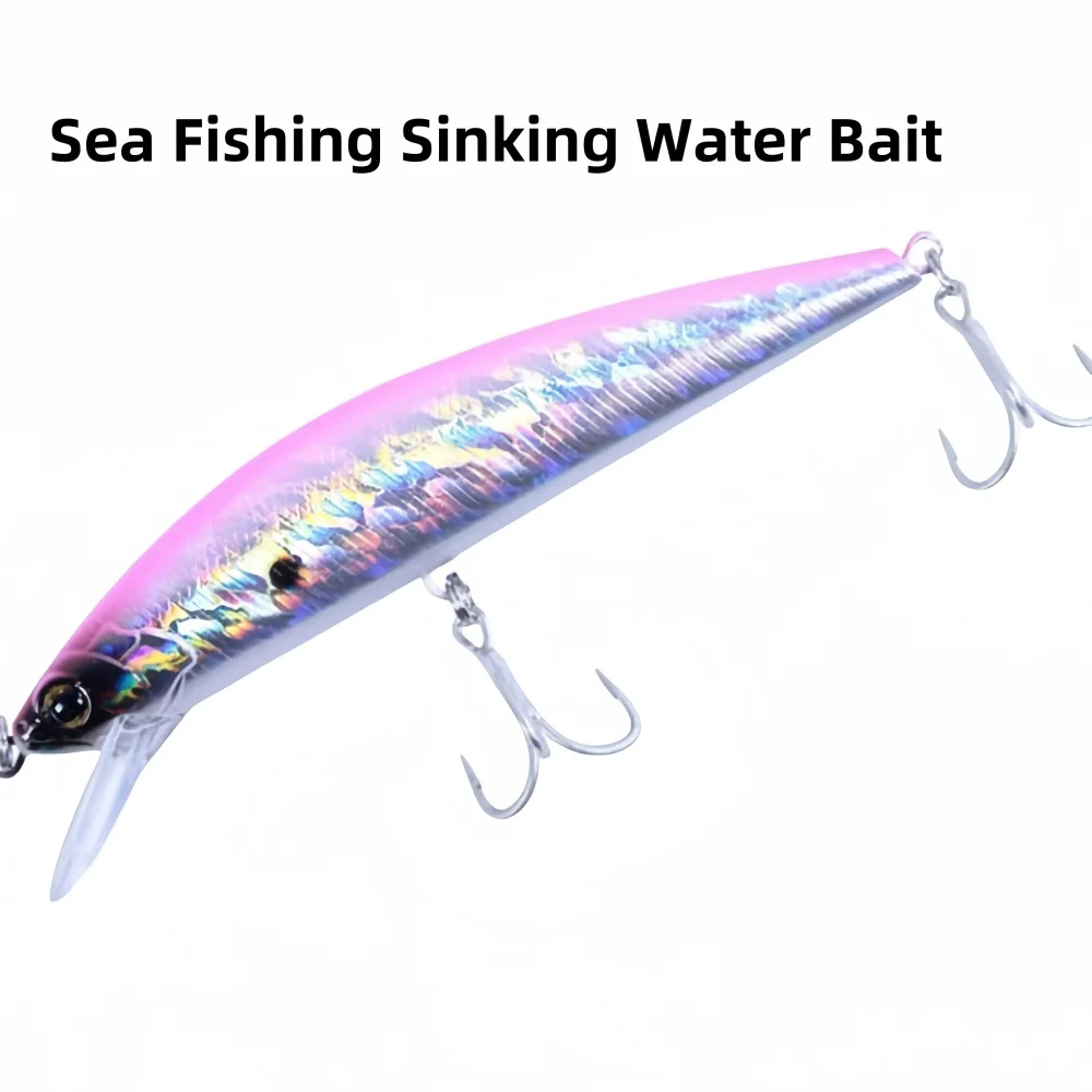 MUKUN 1 pieza 14cm 80g señuelo de Pesca hundimiento Minnow señuelo duro Pesca anzuelos triples fuertes Wobbler Jerkbait Swimbait cebo - imagen 5