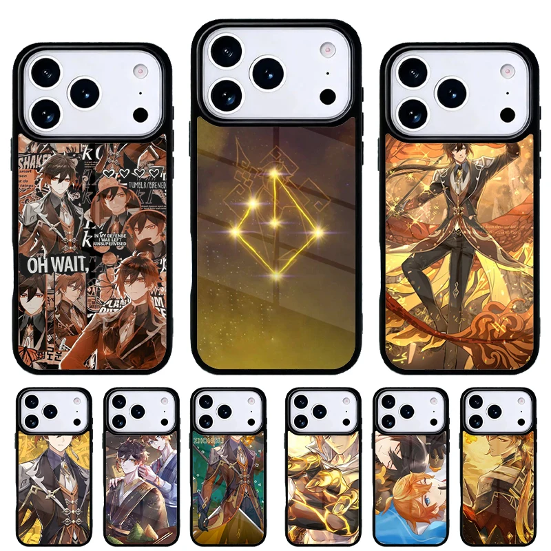 Funda Zhongli Genshin Impact – Carcasa trasera para iPhone