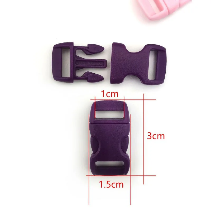 Hebilla de pulsera de Paracord de 30 piezas, hebillas de Liberación lateral curvadas para bricolaje, pulsera de paracaídas, Collar para mascotas, correa de campamento al aire libre, 10mm - imagen 3