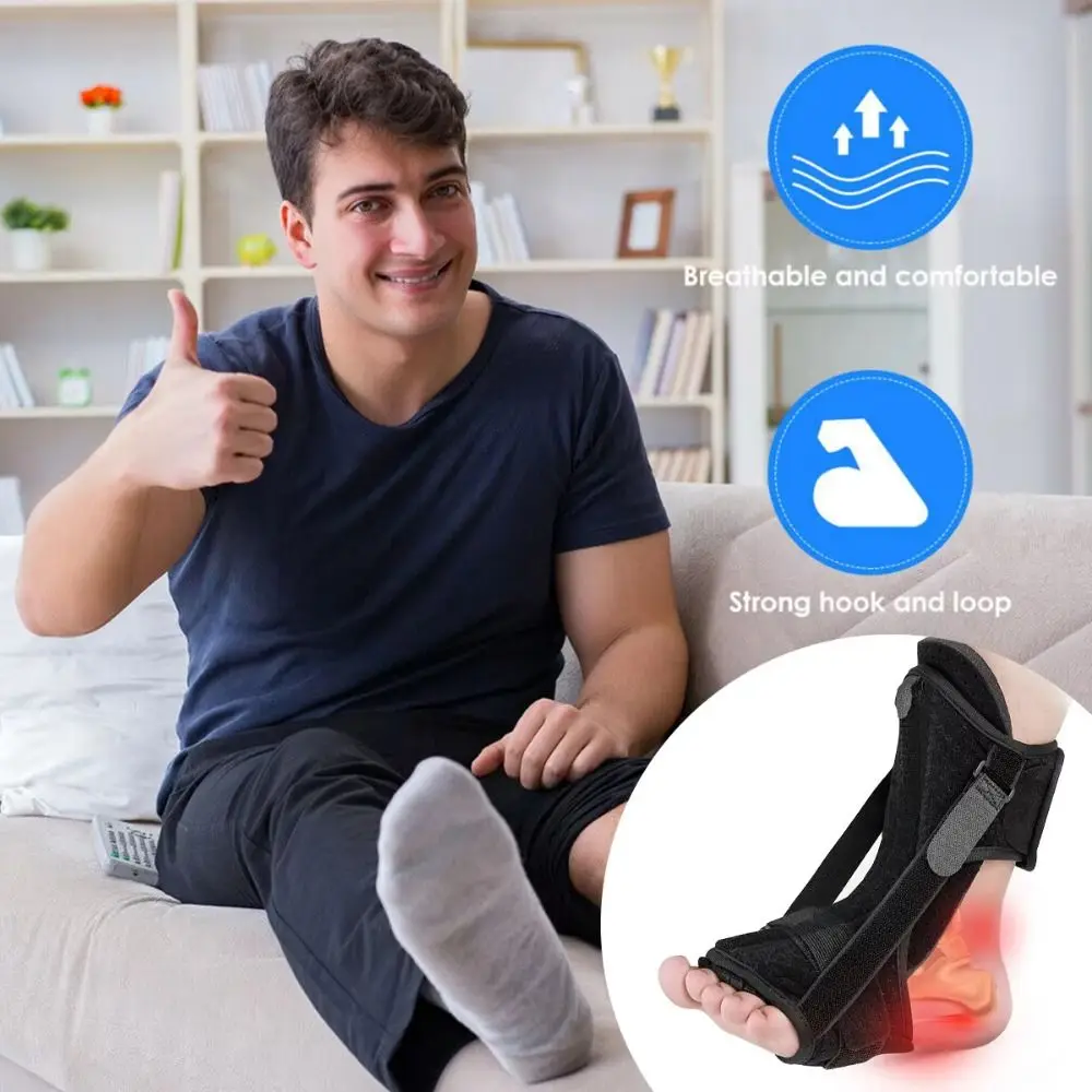 Férula para fascitis Plantar de doble soporte, soporte ortopédico para pie caído Dorsal transpirable ajustable, cómodo y agradable para la piel - imagen 4