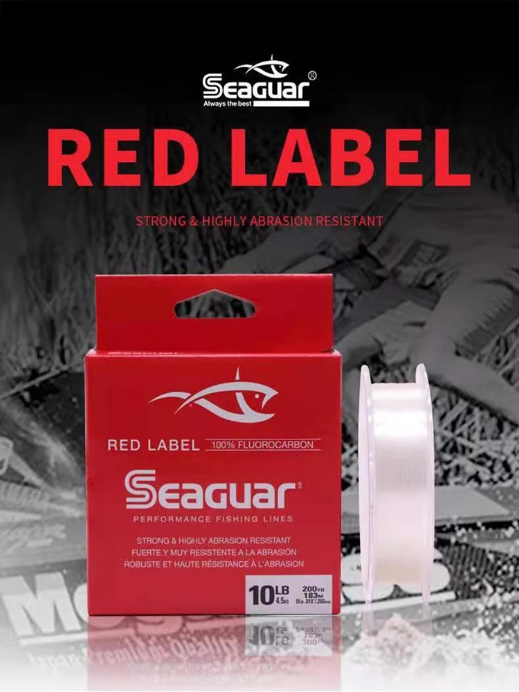 SEAGUAR RED LABEL 100% línea de pesca de fluorocarbono Original 4LB-15LB 183M línea de alambre monofilamento de fibra de carbono resistente a la abrasión - imagen 5