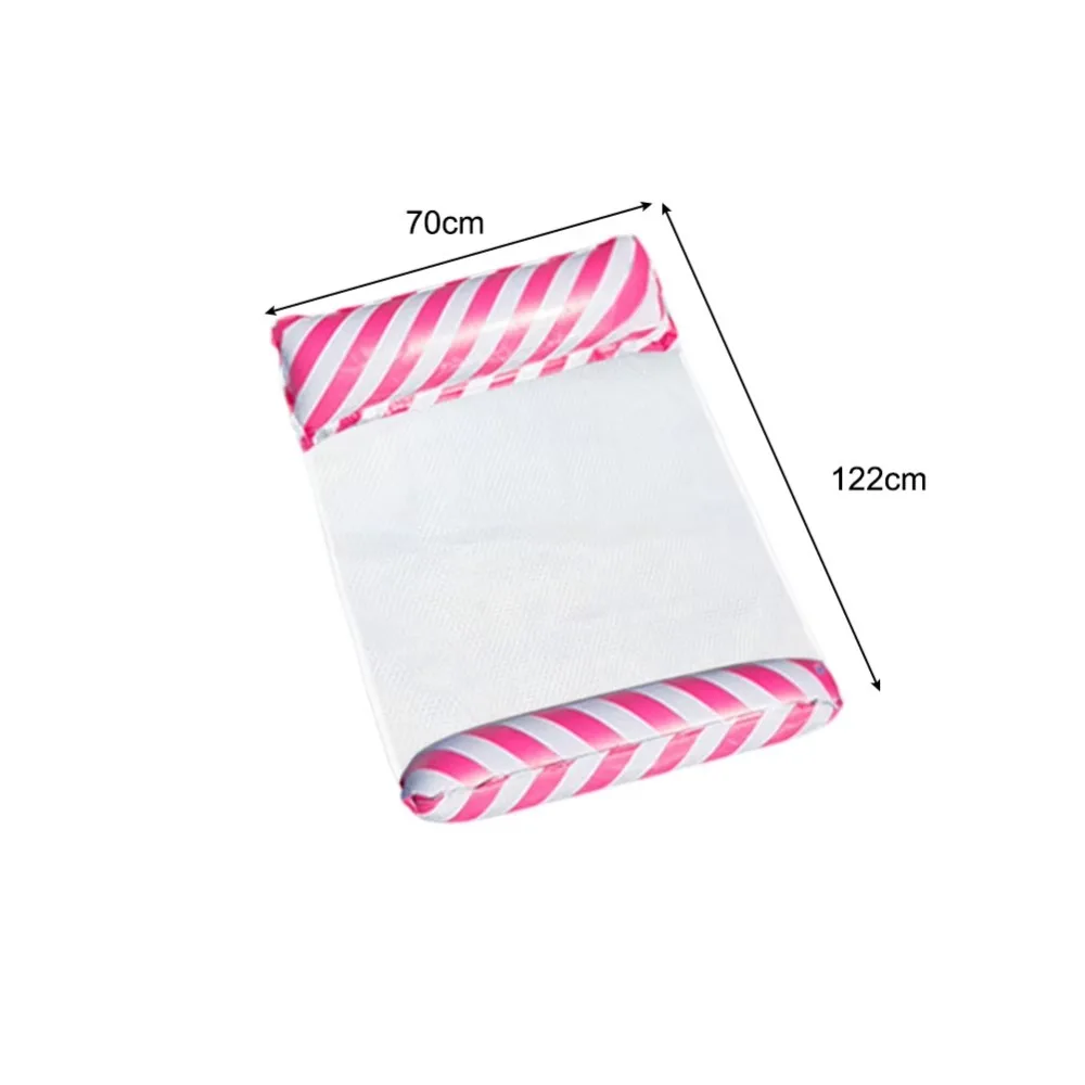 Hamaca de agua plegable portátil con respaldo de red, sillón flotante, colchón inflable a rayas para piscina, juguete para Fiesta EN LA Piscina - imagen 5