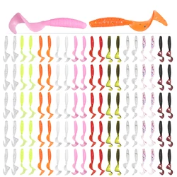 ILure-señuelo de pesca Artificial suave, accesorio de 50 piezas, 4cm, 0,5g, Swimbait Tail Grub, gusano Moggot Grub