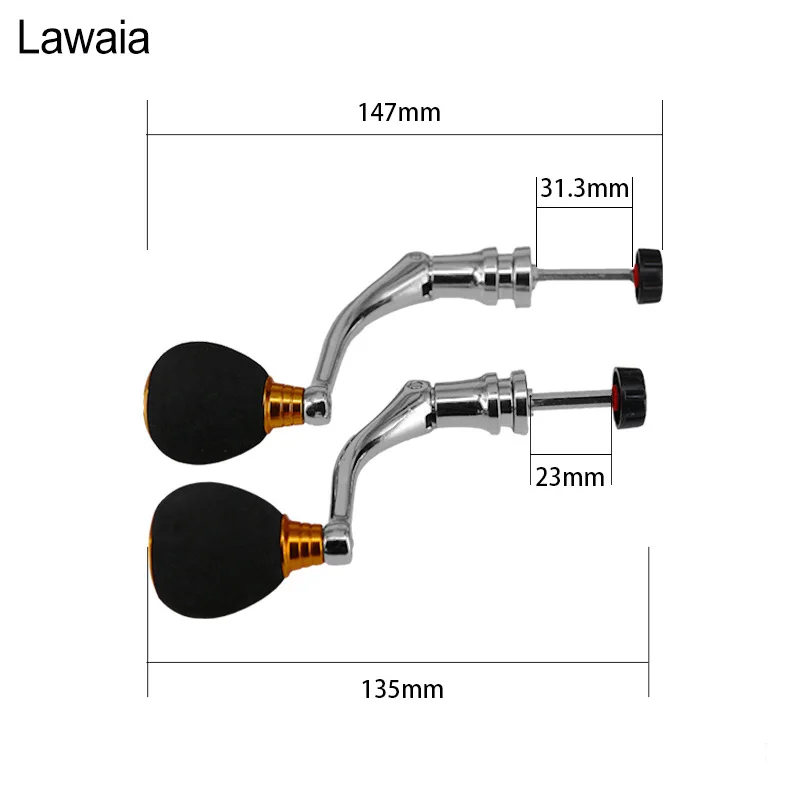 Mango de carrete de pesca Lawaia, todo Metal Rocker EVA modificado Rocker Metal plegable, rueda continua, brazo basculante - imagen 2