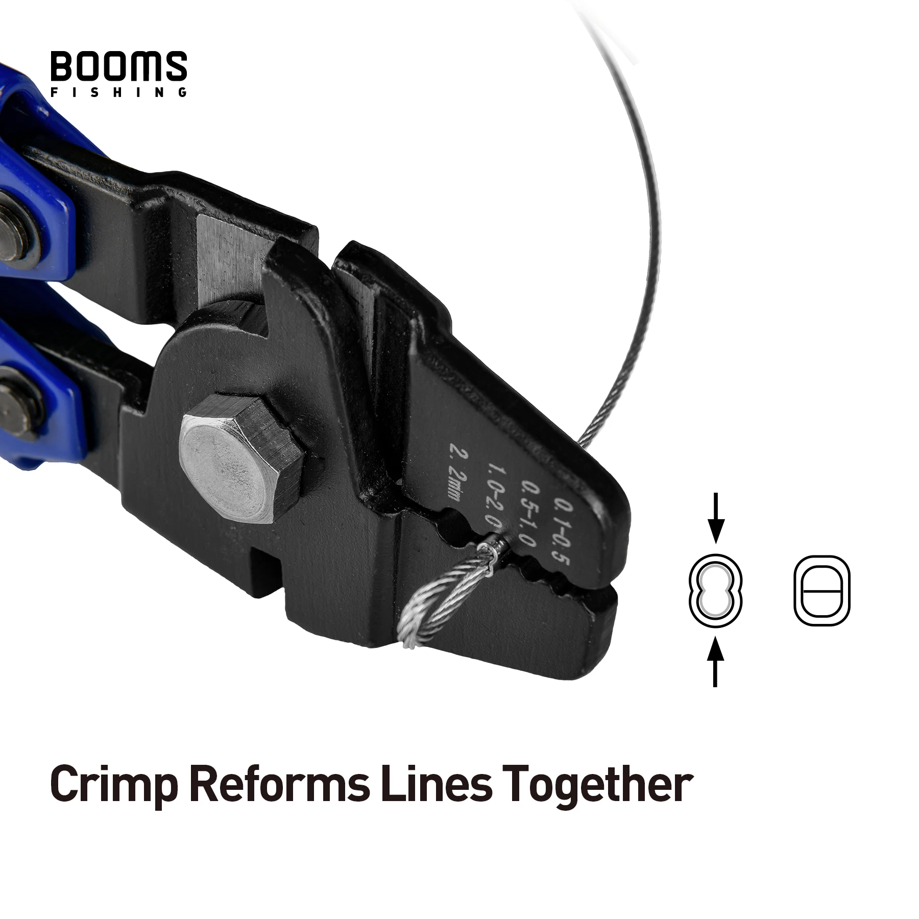 Booms Fishing CP1, alicates de prensado de pesca multifunción, juego de herramientas con mango de goma, herramientas de prensado de pesca con Kits de manguitos de engarzado - imagen 3