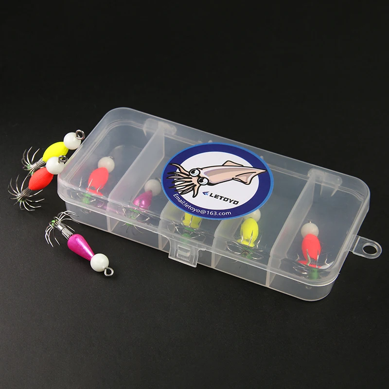 LETOYO 1,2g anzuelo flotante de pulpo luminoso calamar Jig señuelo de pesca cebo Artificial para Webfoot pulpo pesca señuelo de pesca de mar - imagen 5