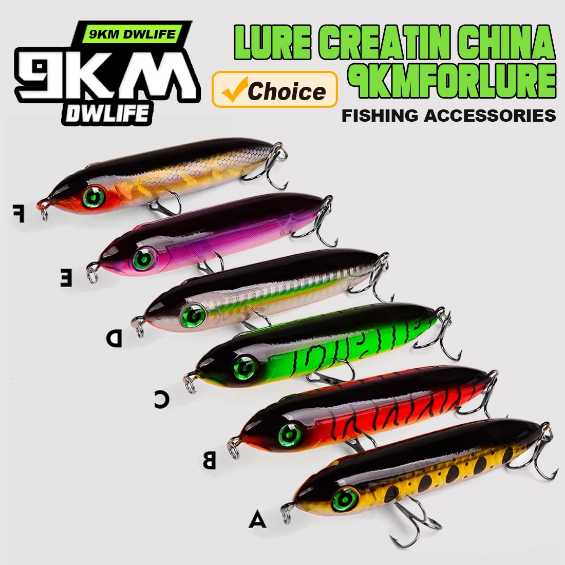 Señuelos tipo lápiz de pesca de 9KM, 10cm, 13g, señuelo flotante para pesca en agua salada, cebo duro con anzuelo triple