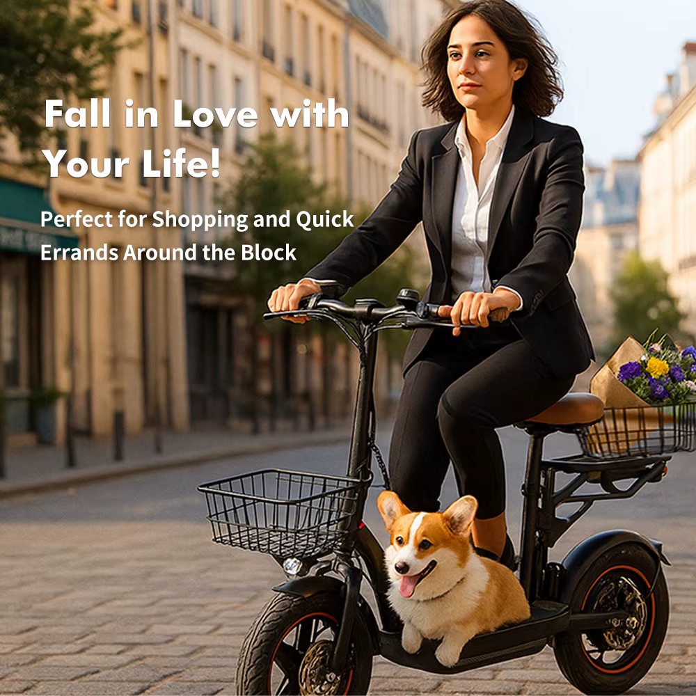 Scooter Eléctrico C14 5000W – Plegable con asiento y canasta urbana - imagen 2