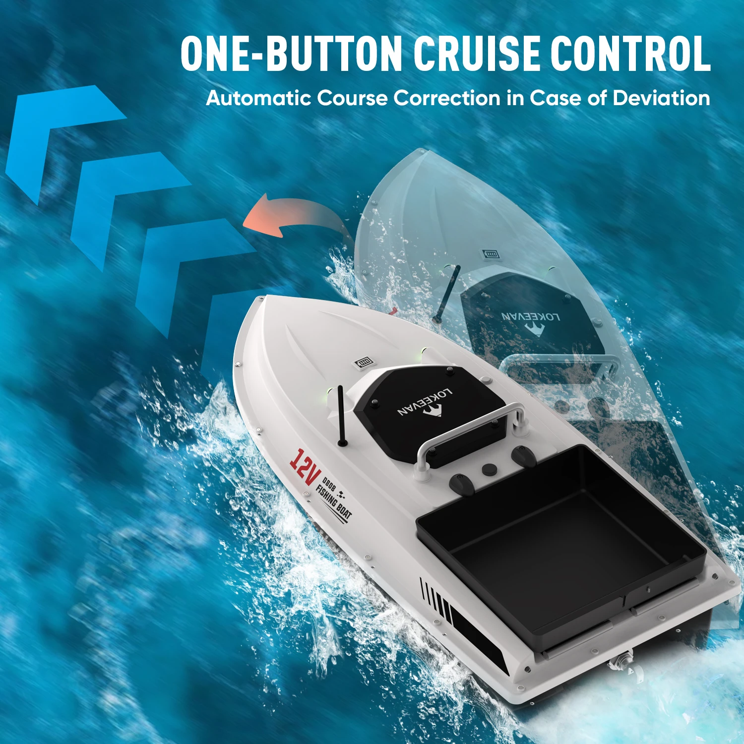 Barco Cebador GPS Lokeevan D80B – Alta velocidad y pesca con líneas - imagen 4