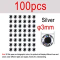 100pcs Silver 3mm