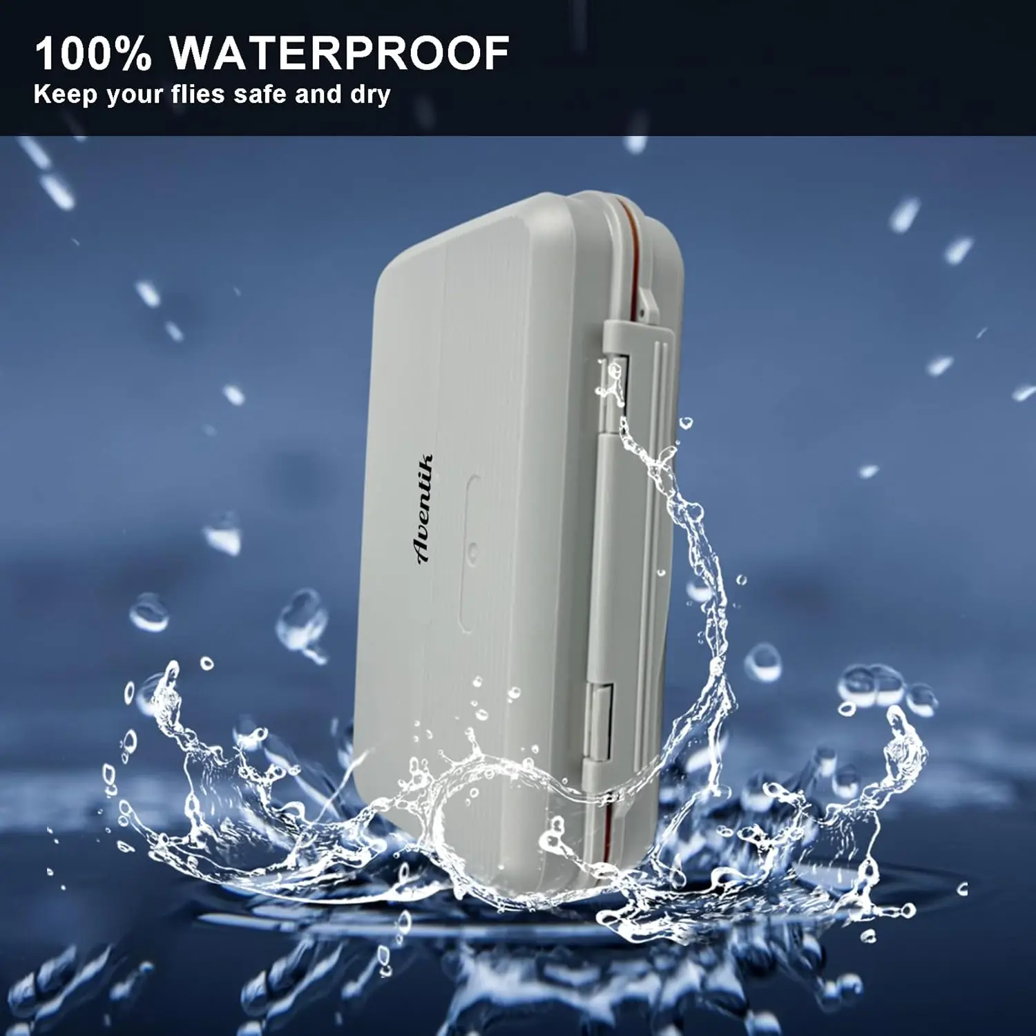 Aventik-caja de pesca con mosca impermeable, caja de pesca con mosca de espuma de 4 capas, ABS, portátil, ligera, caja de almacenamiento para aparejos de pesca - imagen 2
