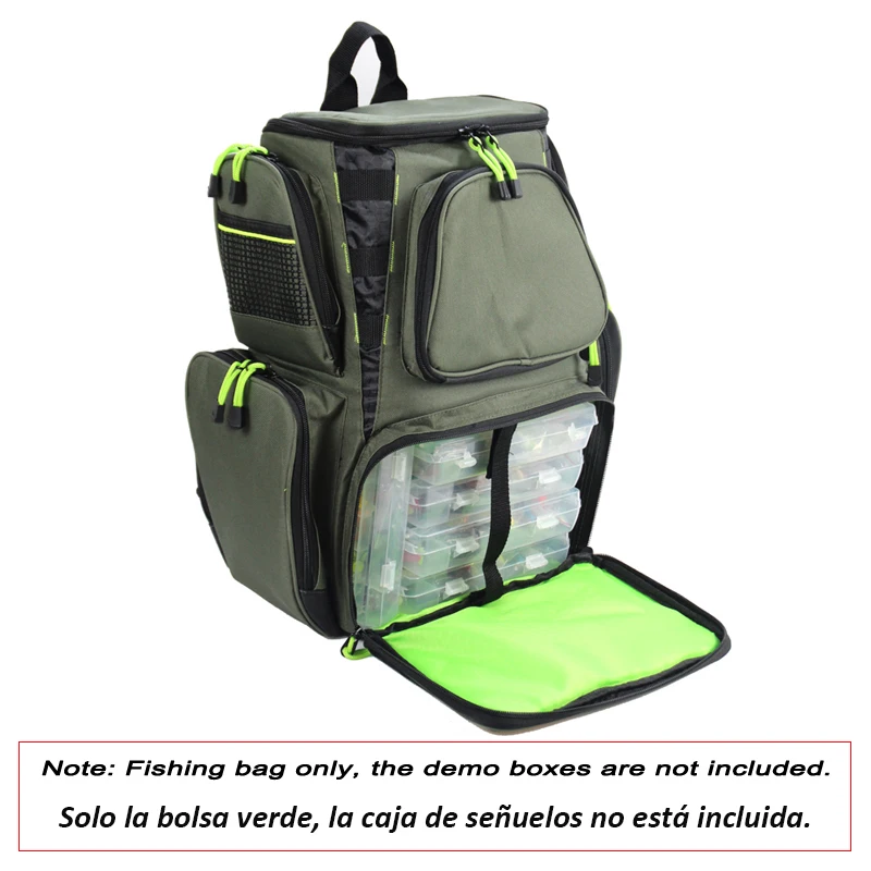 Bolsa de pesca de gran capacidad, mochila multifuncional para aparejos de pesca al aire libre, 44x41x25 - imagen 4