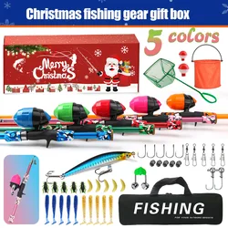 Kit de pesca infantil caña telescópica de camuflaje con carrete y red
