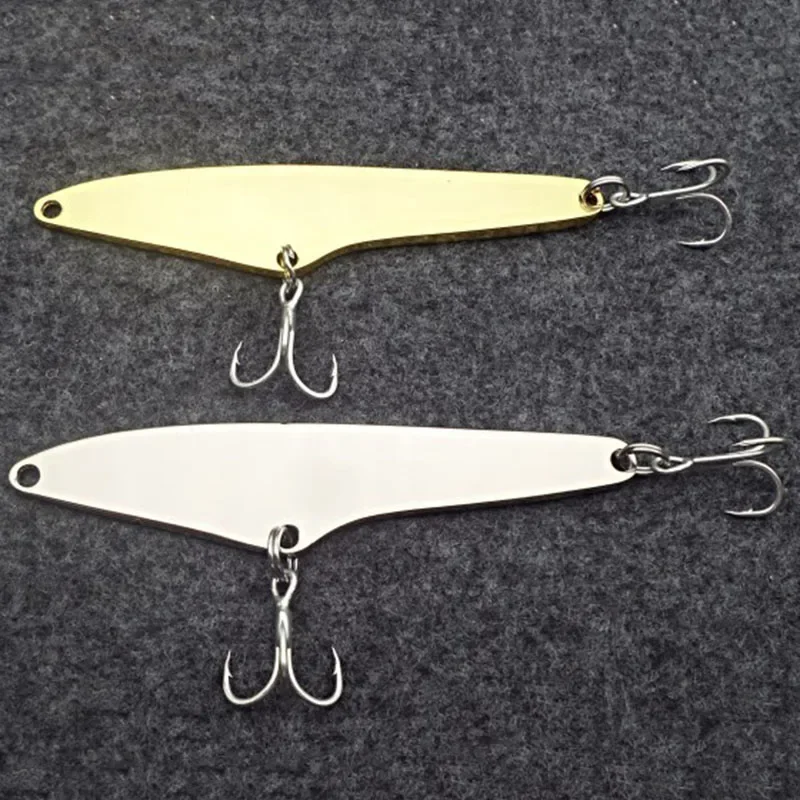 OUTKIT alta calidad fundición larga 1 Uds 11g18g Metal VIB señuelo de pesca Jigbait cuchara Crankbait manivela cebo triple con 2 ganchos