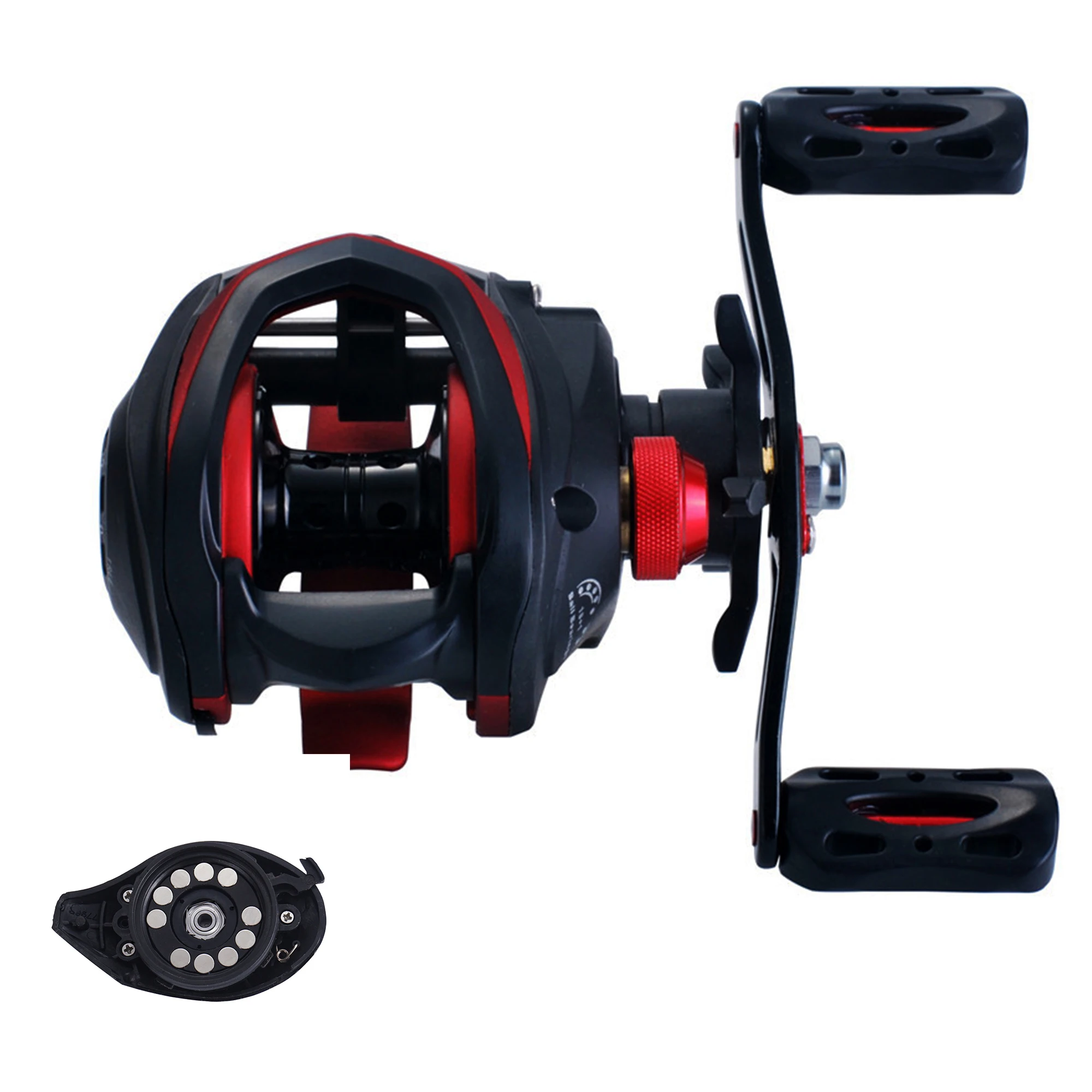 BIUTIFU carrete de sistema de freno Dual Baitcasting, arrastre máximo de 10KG, 19 + 1 BBs 8,1: 1, rueda de pesca de fundición de alta velocidad - imagen 4