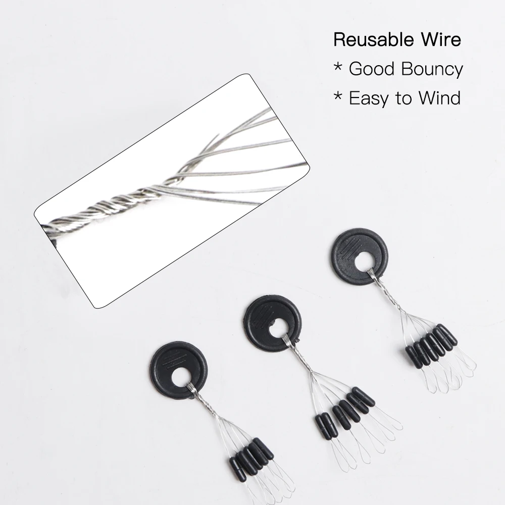 Juego de topes de goma negra para pesca, Conector de línea de bagre flotante, Bobber, tapón cilíndrico ovalado, 50 unidades - imagen 5