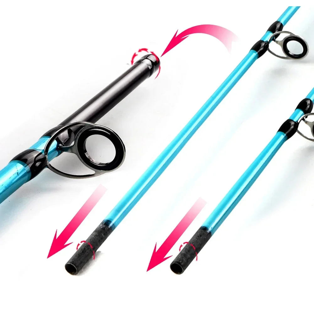 1,5/1,8 M ultraligero 2 secciones giro/señuelo de carbono fundido línea de caña de pescar W.T 5-15LB M potencia caña de Jigging de agua salada con mango EVA - imagen 4