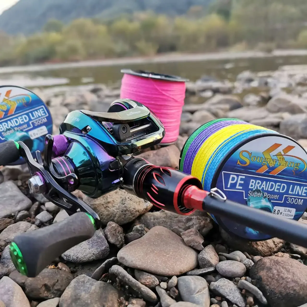 Sougayilang-sedal de Pesca trenzado, 300M, 4 hebras, 0,6-8,0 # PE, 6,3-32,8 kg, multifilamento, Pesca suave - imagen 3