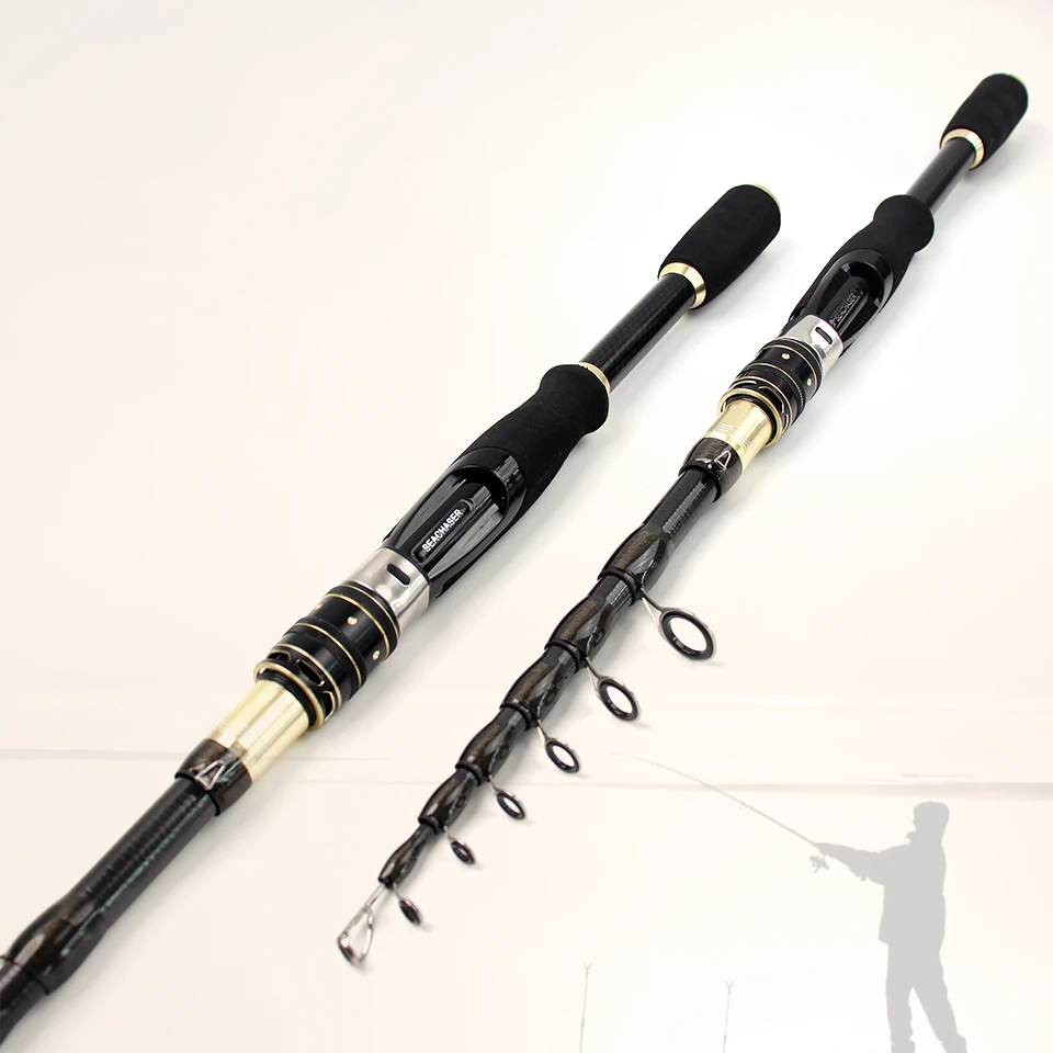 Caña telescópica fibra carbono – Portátil resistente para pesca viajes - imagen 5