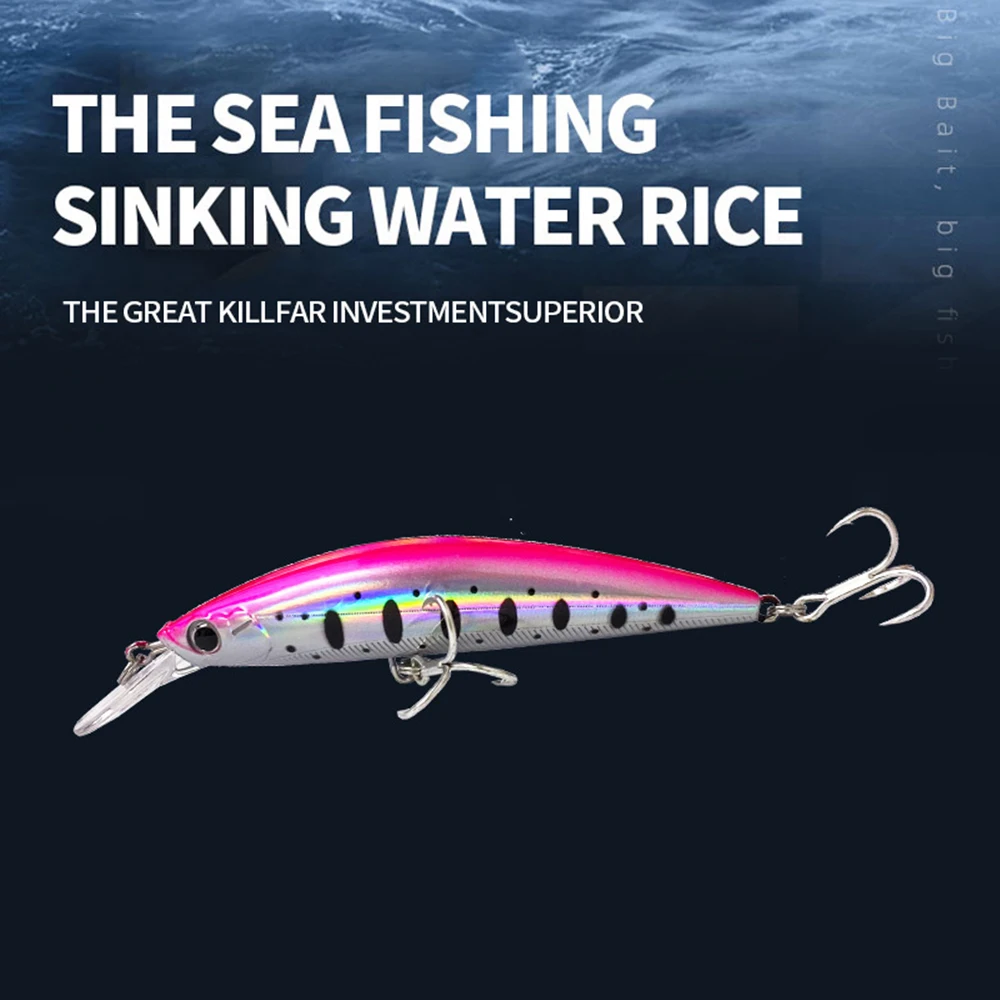 Señuelos de pesca de 9cm y 25,8g, pececillo que se hunde, Wobbler, cebo duro Artificial de fundición larga, tamaño grande, pesca pesada en agua salada, lubina MN710 - imagen 5