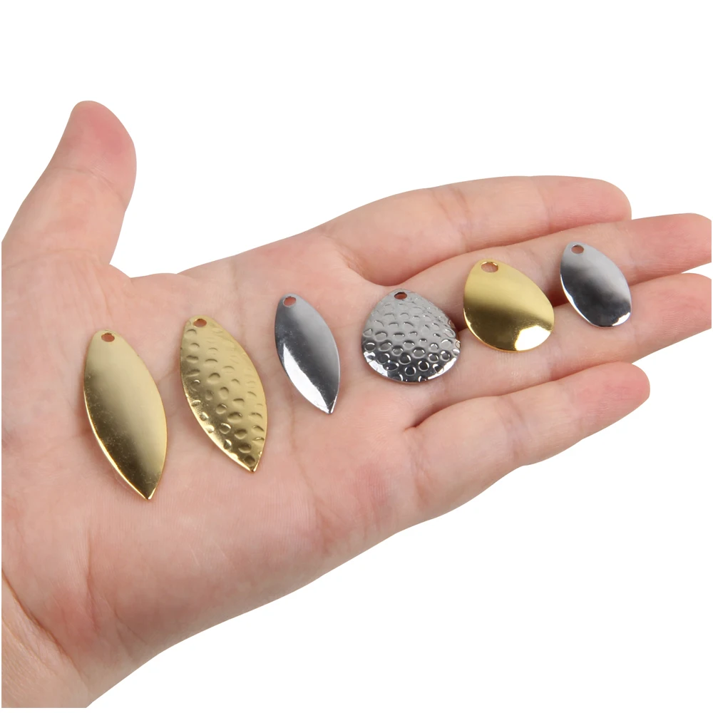 50 Uds señuelo de pesca Spinner cuchillas cuchara de Metal señuelo Walleye Rig accesorios DIY para Spinnerbait Buzzbait señuelo de lubina aparejos de pesca - imagen 5