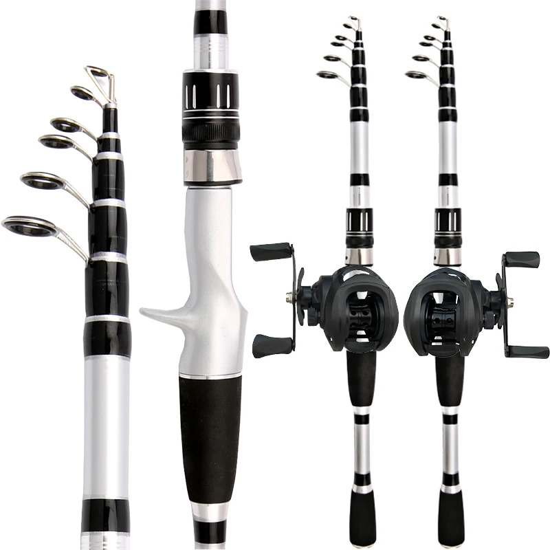 Caña Baitcasting Telescópica 1,5‑2,4 m – 8 kg de arrastre