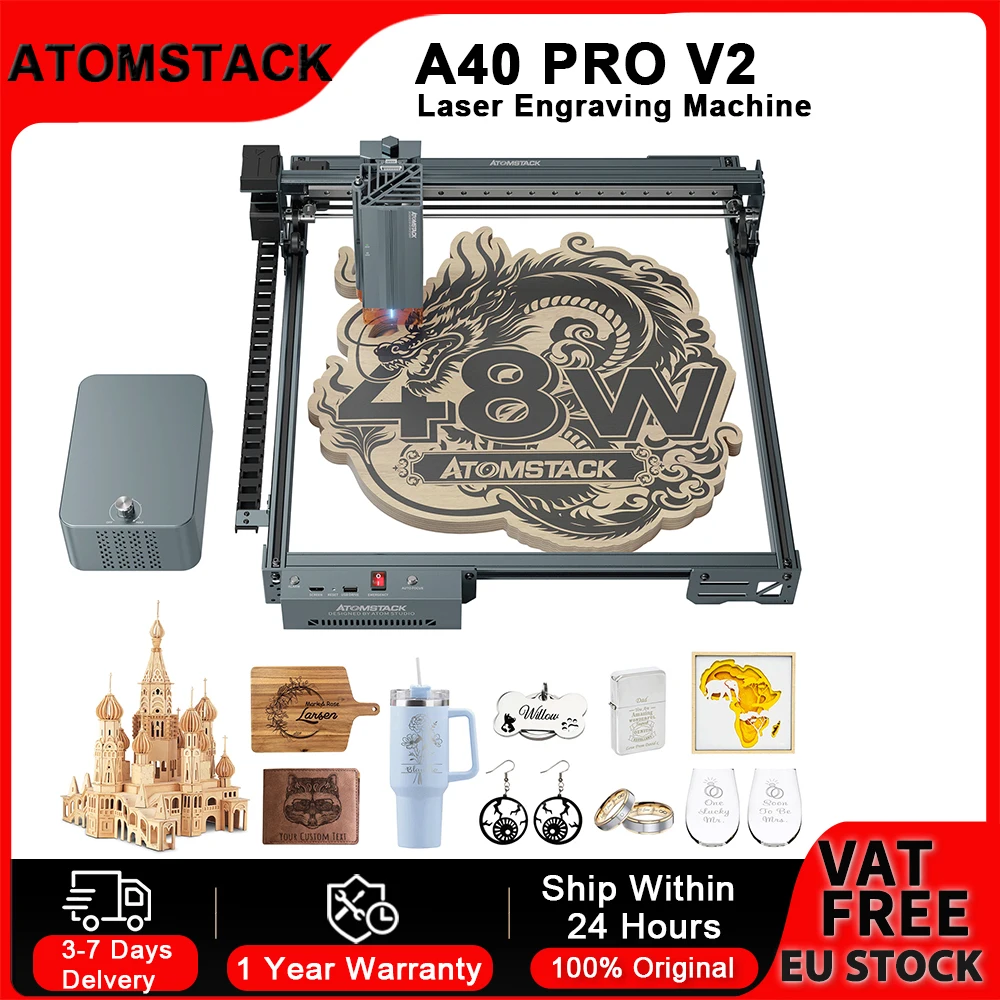 Atomstack A40 Pro V2 grabador láser – Corte y grabado de precisión