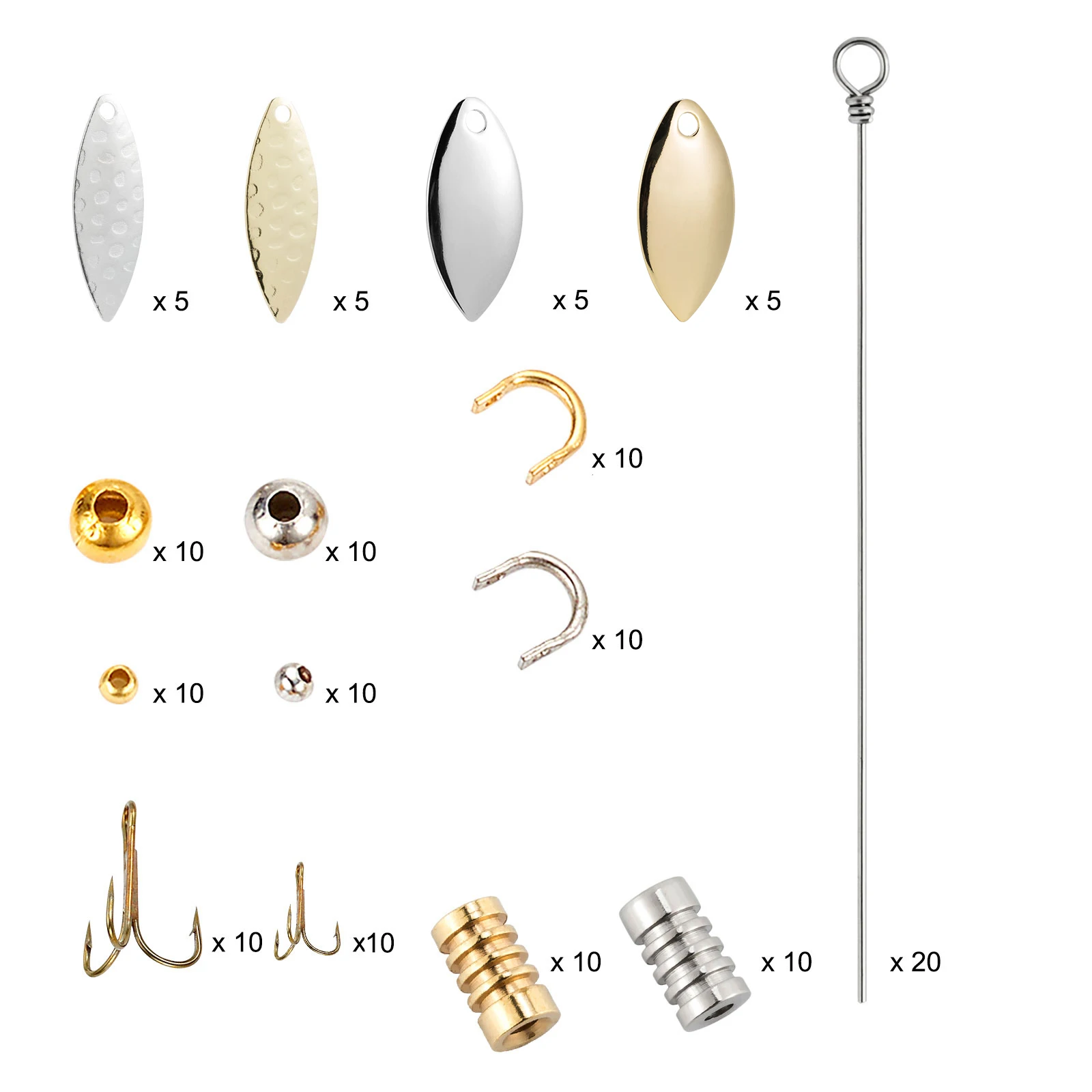 Kit de fabricación de Spinner de pesca, 140 Uds., Spinnerbait Walleye Rig, Spinner en línea, cuchara de hoja de Metal, Wobblers, lubina, trucha, bagre, perca - imagen 3