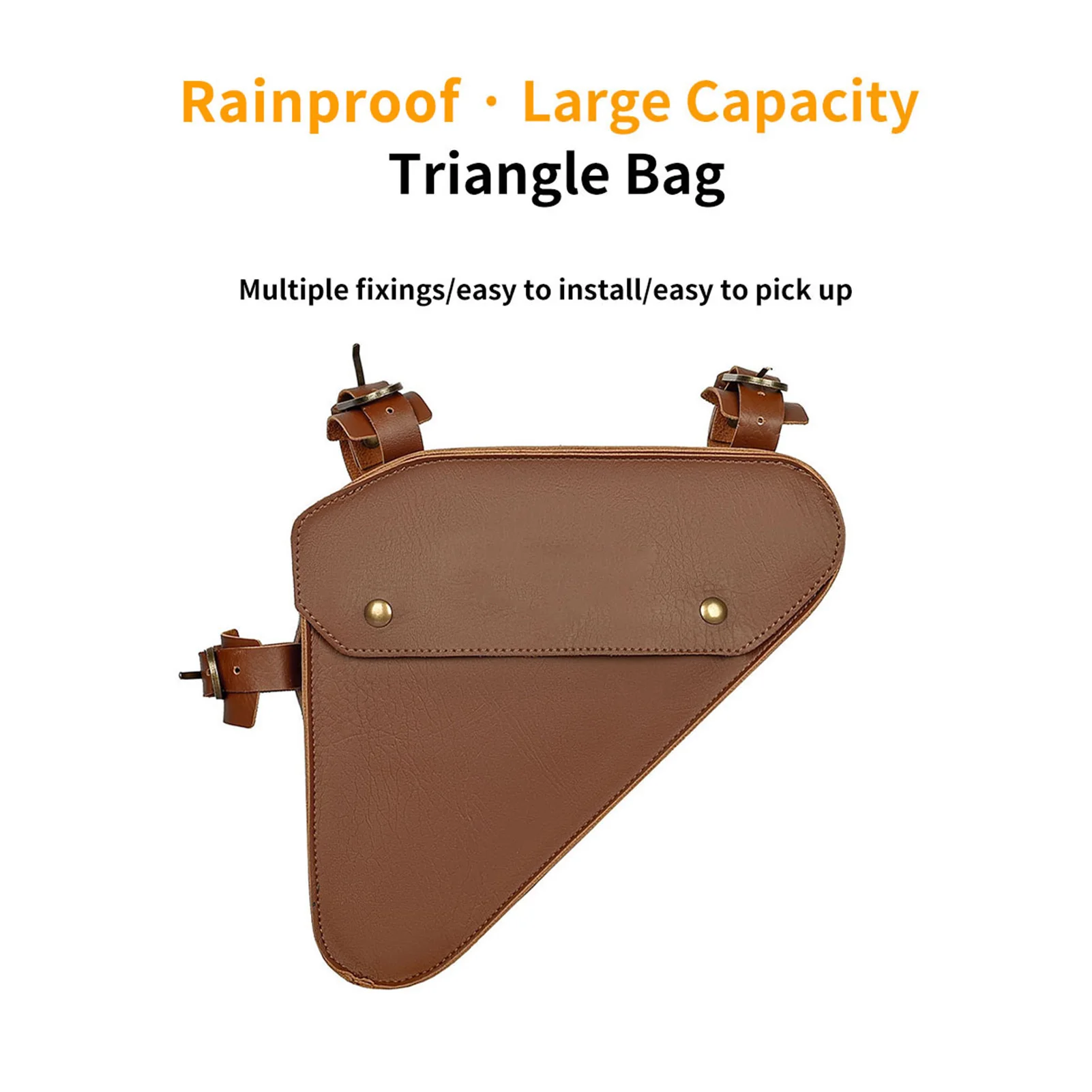 Bolsas triangulares para viga de bicicleta, cuero de PVC, gran capacidad con 5 posiciones ajustables, diseño de llanta estrecha para un cuadro de bicicleta de fácil viaje - imagen 5