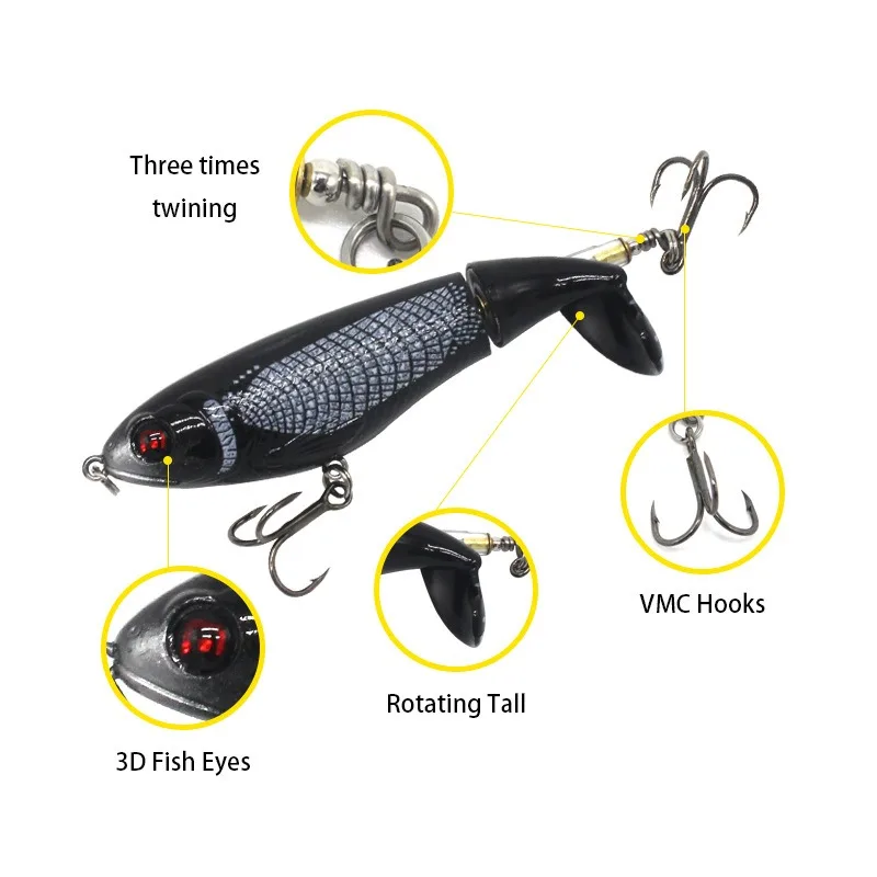 Lua Bait VIB Propellers Tractor Señuelo Superficie con Ojos 3D - imagen 3