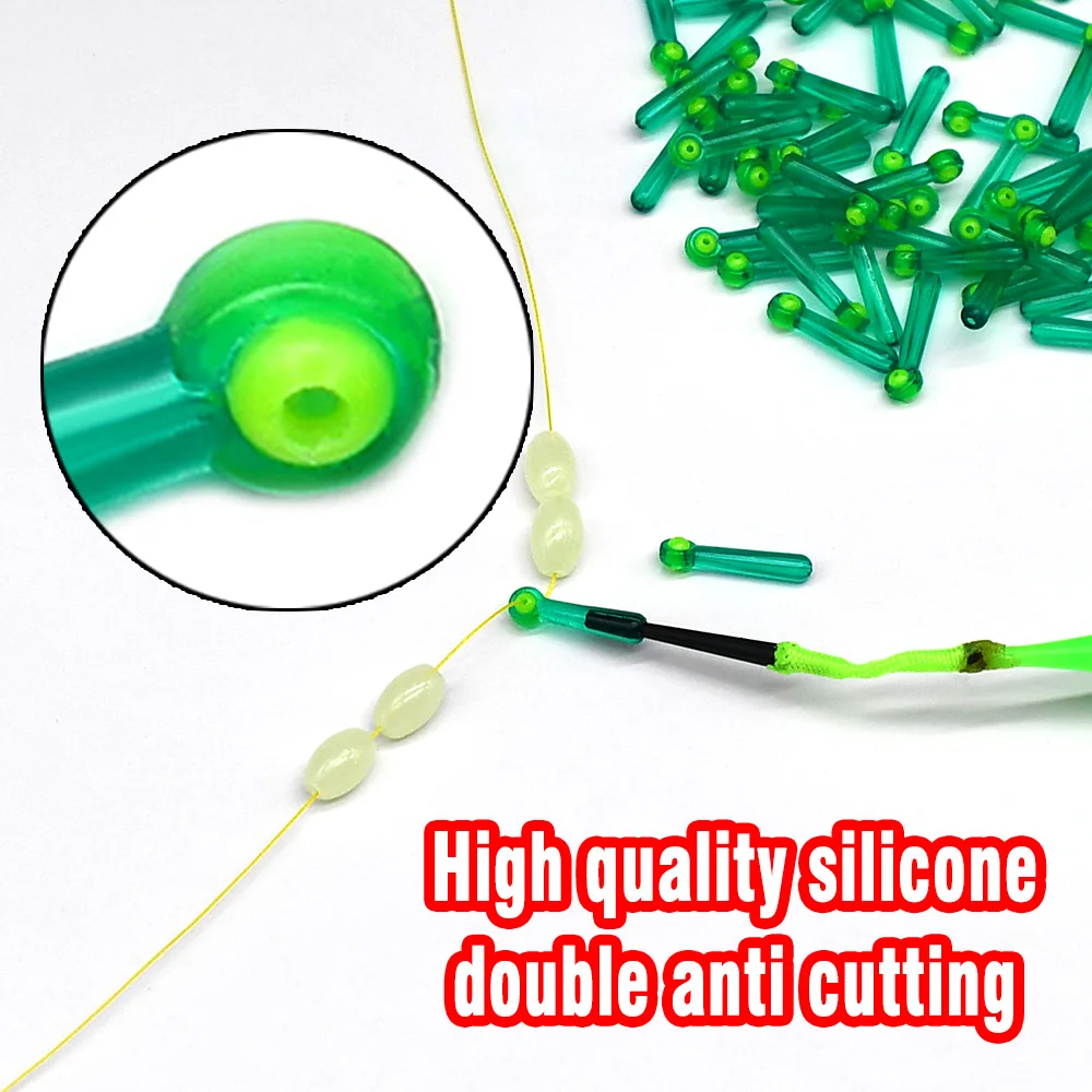 MNFT 120 Uds flotador de pesca de silicona fuerte bloque de asiento rotación deriva flotadores de pesca de doble núcleo adaptador antibobinado carpa Spinner - imagen 5