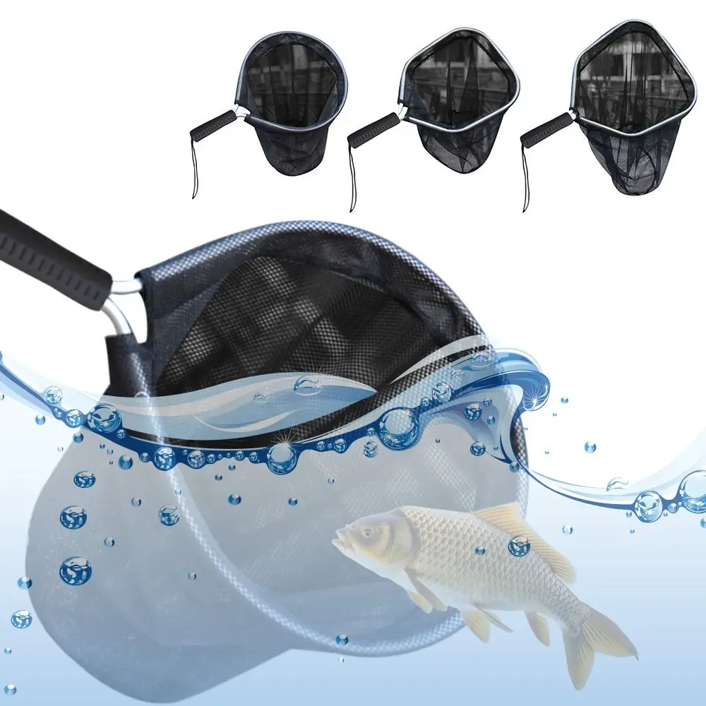 Marco de red de aterrizaje para pesca de trucha, trampa para moscas de malla de nailon para pesca, mango de poste de aleación de aluminio, equipo de pesca de carpa al aire libre - imagen 5