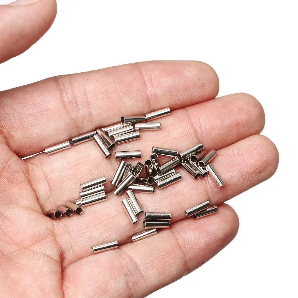 Herramientas de aparejos de cobre de acero inoxidable redondo, tubo de línea de pesca, tubo de alambre de pesca, Mangas de crimpado, conector - imagen 2