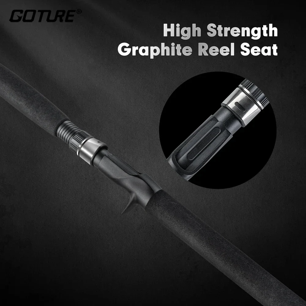 Goture RAIDRR & Anglerbasics caña de pescar de bagre M Power 2 secciones caña de fundición de fibra de vidrio MF acción caña de agua dulce 2,13 M 2,59 M - imagen 4