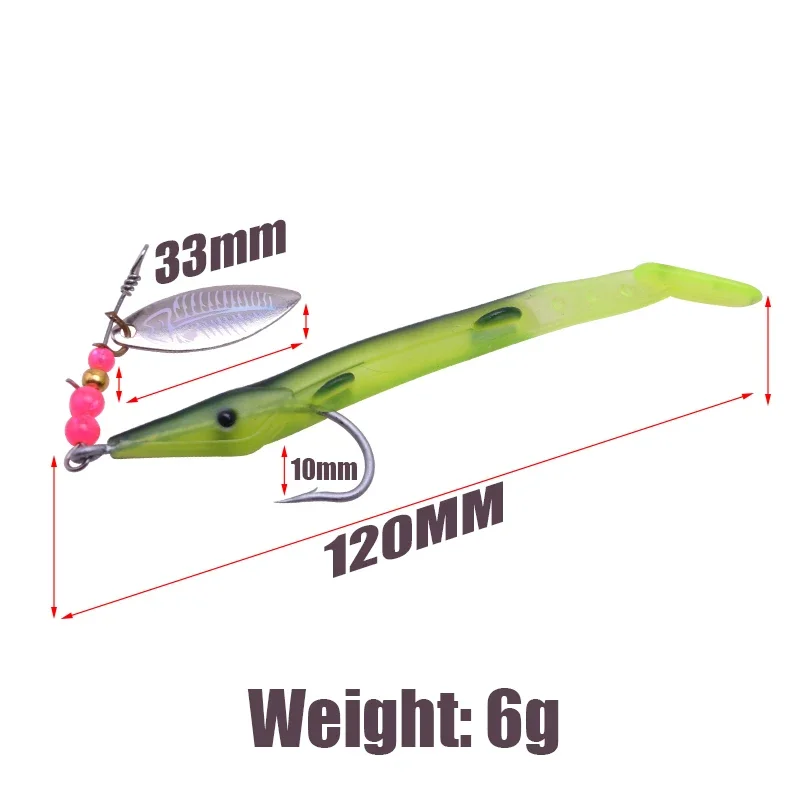 WDAIREN 12cm 16g cabeza de plantilla de plomo gancho único Wobbler señuelo de Pesca suave hundimiento Jigging Pesca de mar aparejos de Pesca Peche - imagen 2