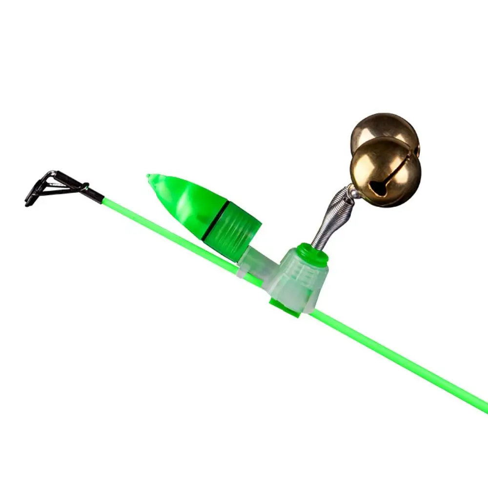 Campanas de alarma para pesca con clip verde y plateado - imagen 2