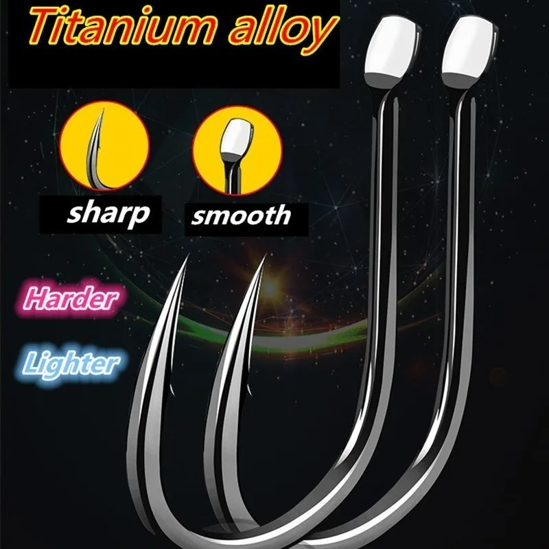 Anzuelos de Pesca con púas de aleación de titanio, alimentador de carpa y calamar, herramientas de Pesca, accesorios de agujas de mar, Japón, 200 Uds. - imagen 2