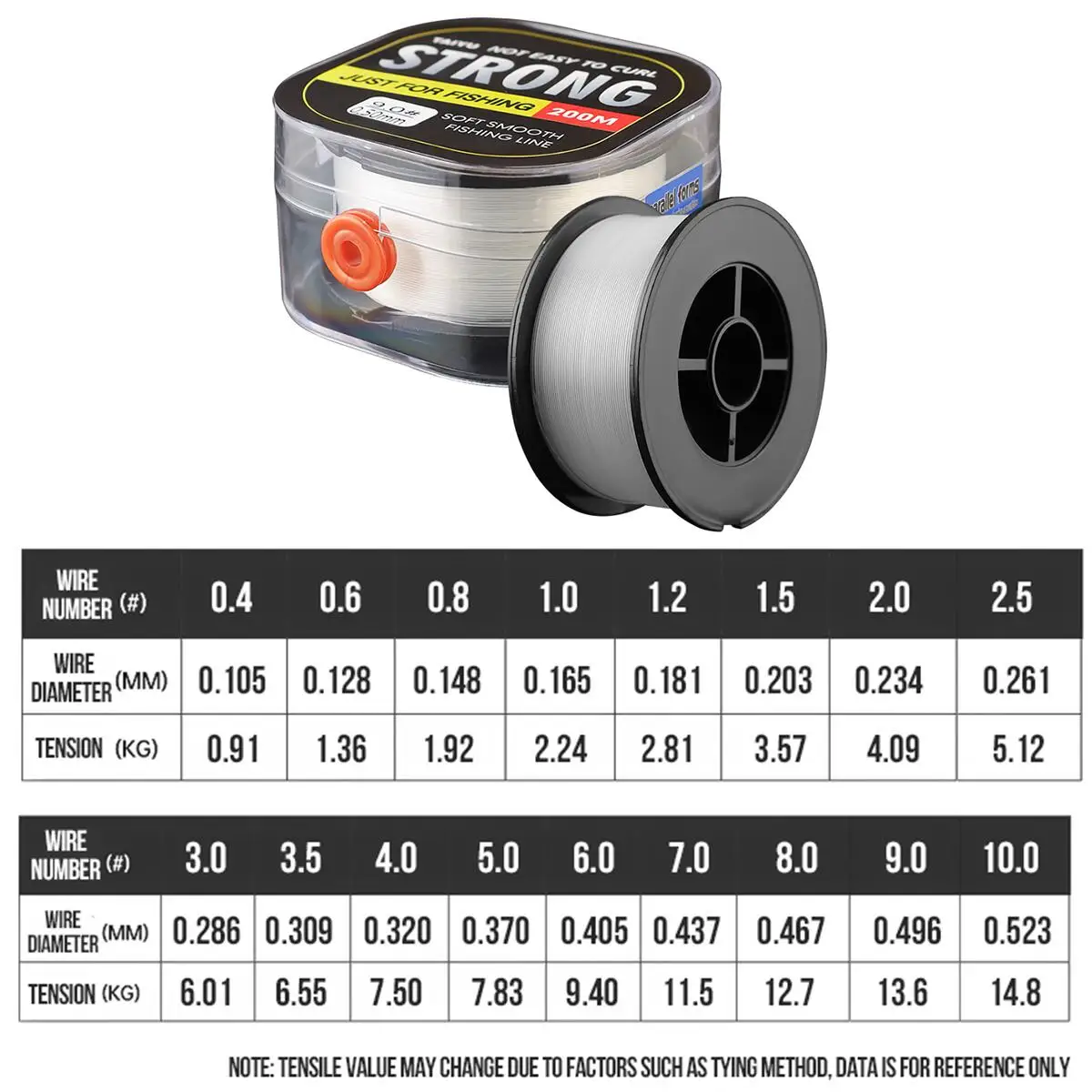 Líneas de pesca de nailon transparente de 200m para agua salada, cordón de nailon de agua dulce, alambre de pesca monofilamento fuerte de fluorocarbono - imagen 2