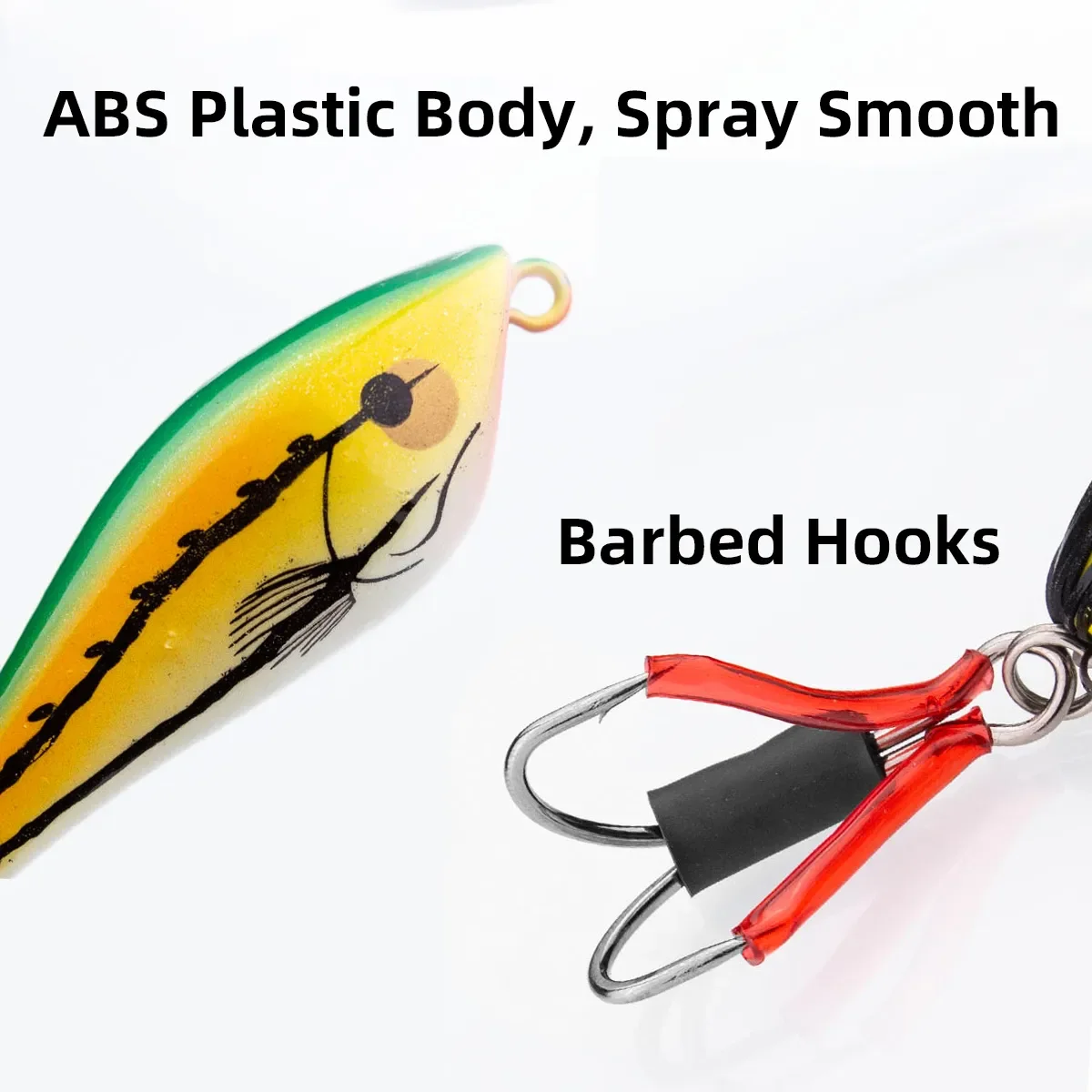 SANLIKE-Señuelos de Pesca de plástico ABS con pintura en aerosol suave, anzuelos biónicos de púas, herramientas de pesca - imagen 4