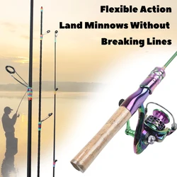Caña de pescar de cuatro secciones, fabricada en fibra de carbono, muy sensible, adecuada para diversas áreas de aguas poco profundas.