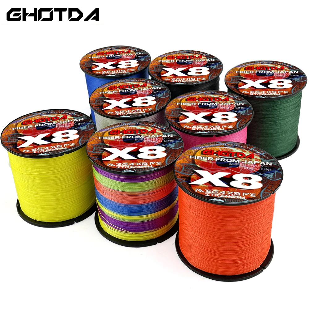 GHOTDA-línea de pesca trenzada X8, 500M, 1000M, 8 hebras, multifilamento MultiColor, línea de señuelo de PE para agua salada 18 22 31 39 43 52 61 78LB - imagen 4