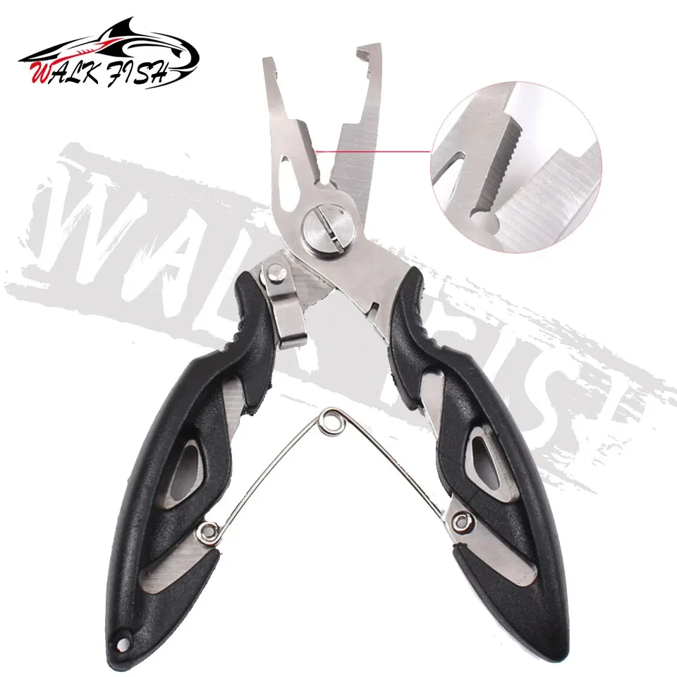 WALK Fish-Herramientas de pesca multifunción para artículos, aparejos de invierno, alicates, tornillo de banco, tijeras para tejer moscas, juego de trenzas, pinzas para pescado - imagen 5