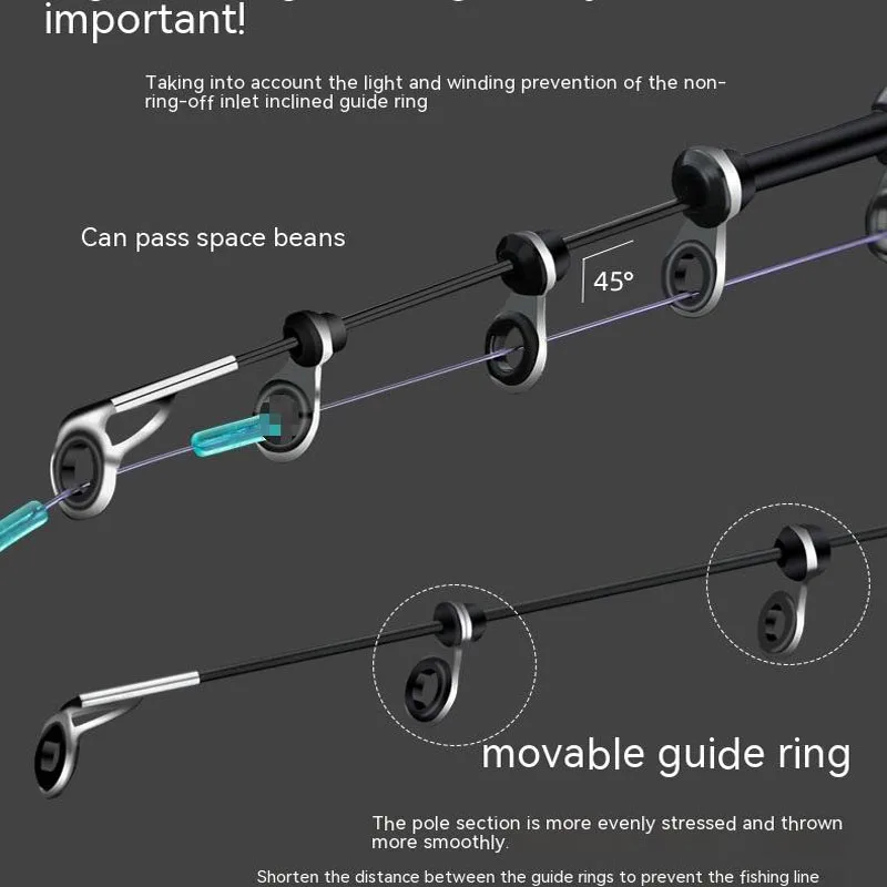Carbono No. 3 cañas de pescar en roca, caña de mano ultradura de 2,7-7,2 m, caña de pescar giratoria telescópica para pesca con alimentador de largo alcance - imagen 2