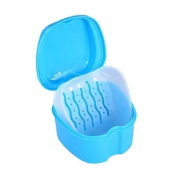 Caja organizadora para baño de dentadura, caja Dental, caja de almacenamiento para dentadura postiza con contenedor de red colgante, cajas para dientes artificiales
