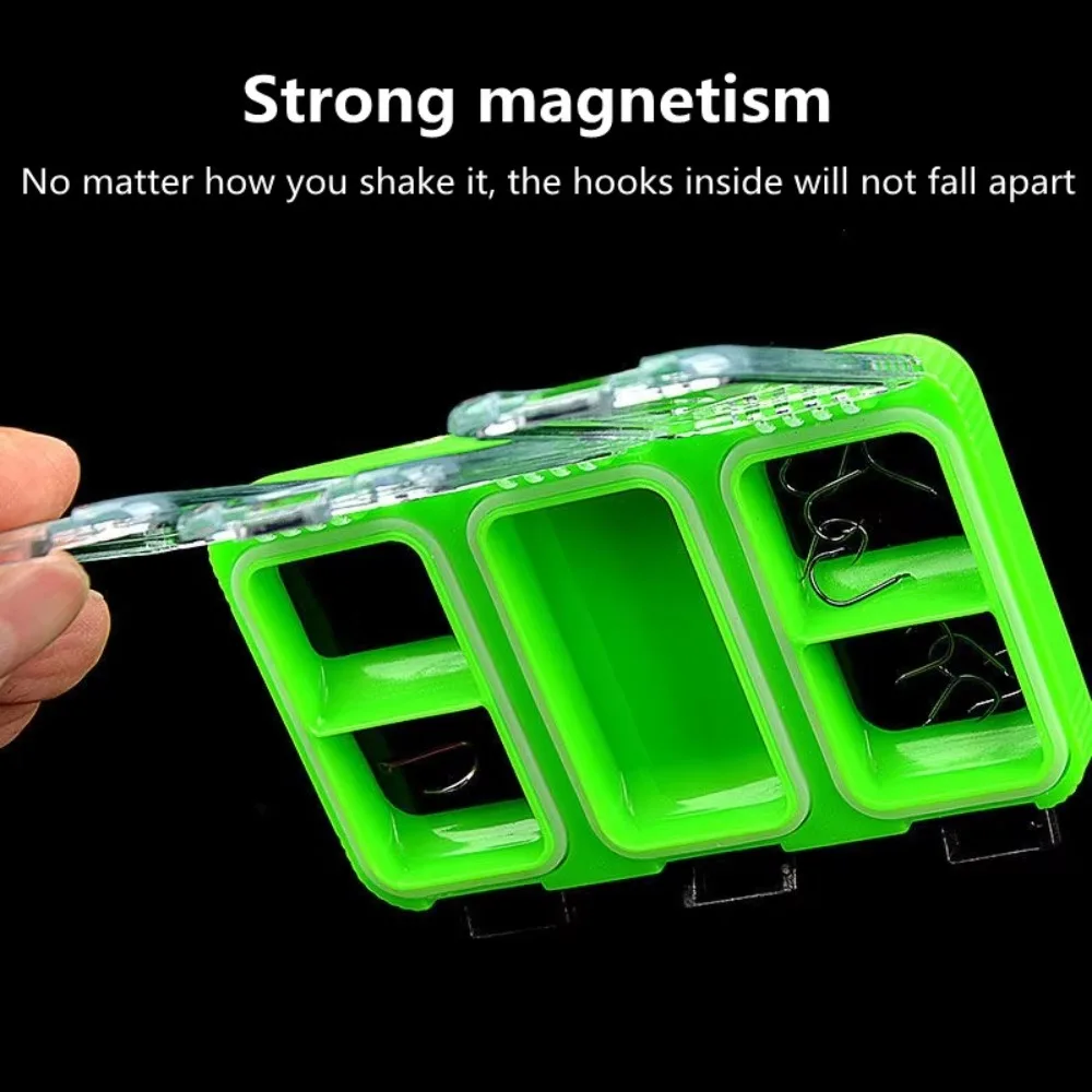 Caja de anzuelo con imán magnético 2024, caja de equipo de pesca transparente impermeable, 6 rejillas, caja de accesorios de pesca al aire libre - imagen 3