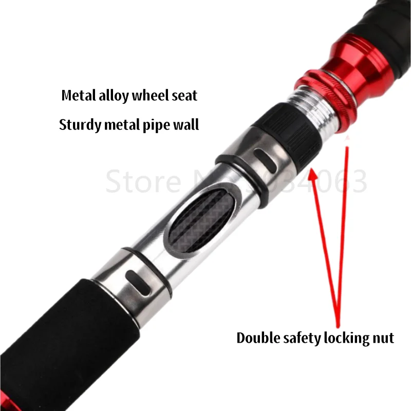 Caña de pescar portátil de fibra de carbono resistente, plantilla marina de 30-50 lb, 3 piezas, viajes, surf, agua salada, 1,8 m, 2,1 m