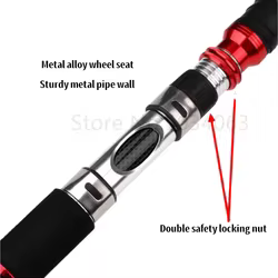 Caña de pescar portátil de fibra de carbono resistente, plantilla marina de 30-50 lb, 3 piezas, viajes, surf, agua salada, 1,8 m, 2,1 m