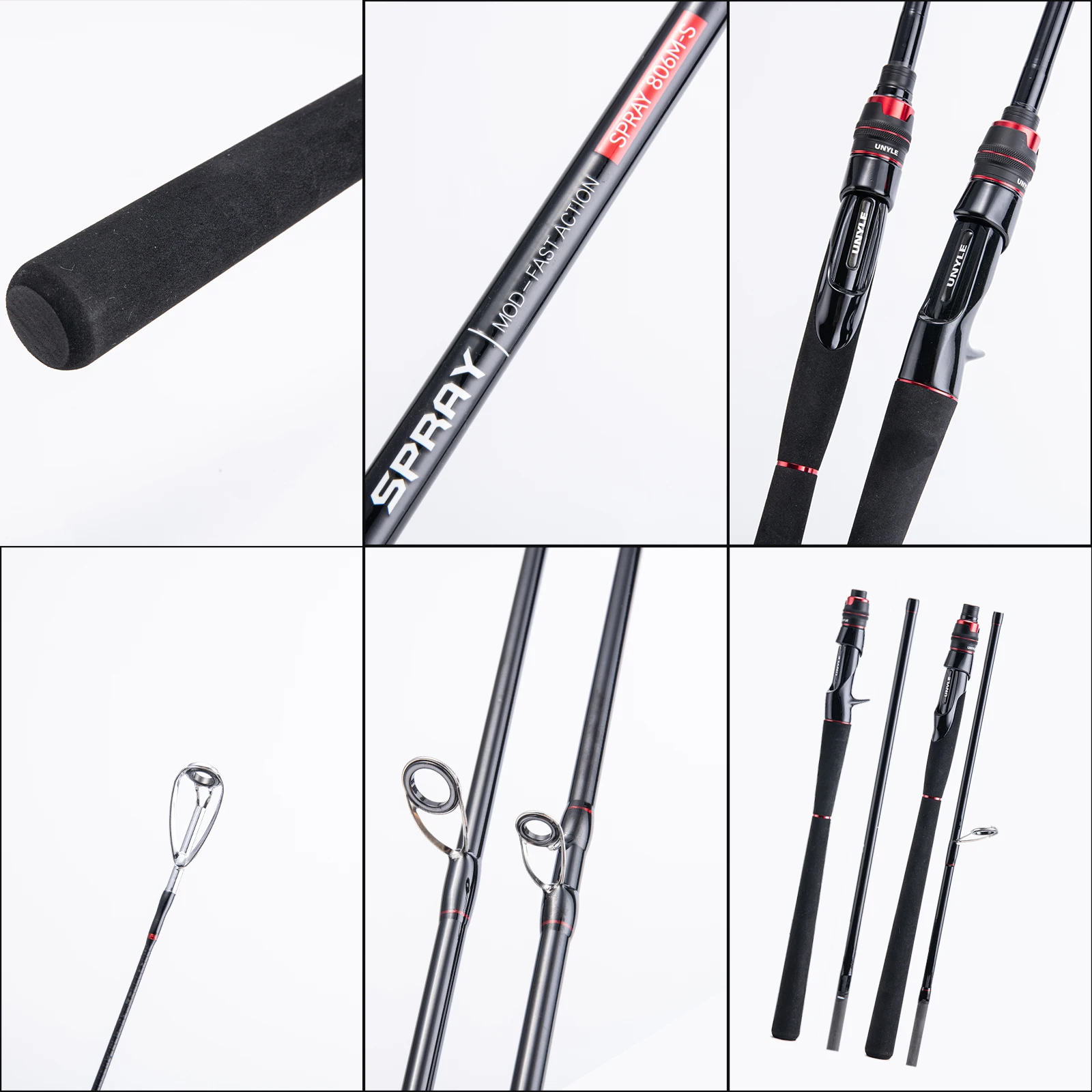 UNYLE-caña de pescar ultraligera de fibra de carbono, aparejos de pesca de potencia M/MH, Spinning, 1,98 M, 2,1 M, 2,4 M - imagen 4