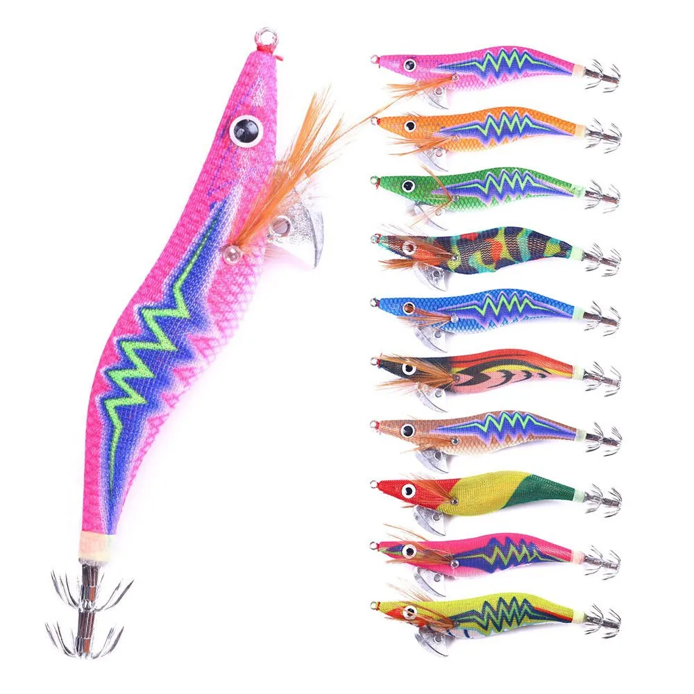 Señuelo de calamar luminoso para pesca en mar con pulpo y camarones