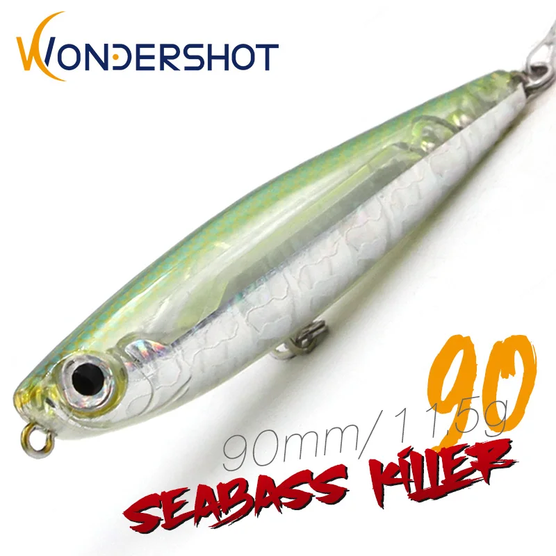 Wondershot D02 Seabass Killer 90mm/11,5g Señuelos de pesca Sparrow 2024 Isca lápiz Artificial Wobbler carpa cebos duros aparejos